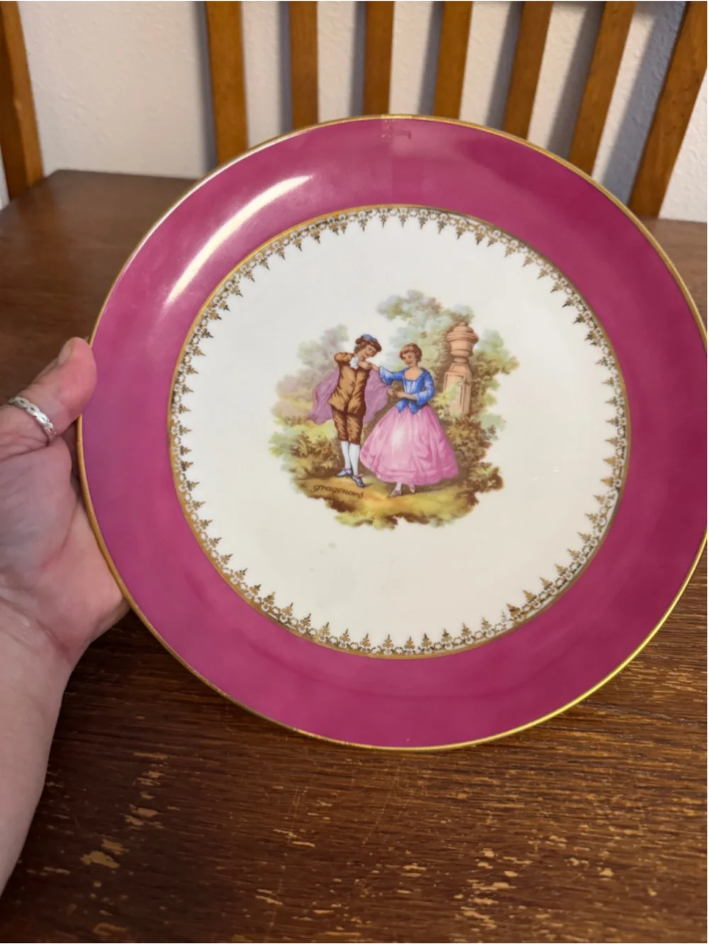Vintage Kuba Porzellan Bavaria Germany Fragonard Courting Couple Decorative Plat